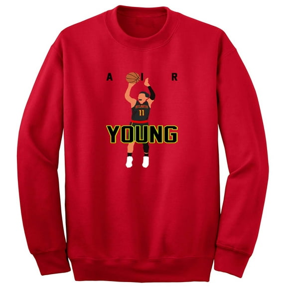RED Trae Young Hawks AIR Crew Neck Sweatshirt ADULT