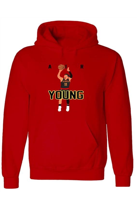 RED Trae Young Hawks AIR Hooded Sweatshirt ADULT