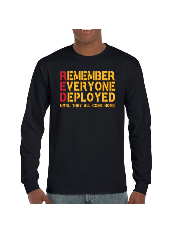 RED Until They All Come Back Long Sleeve T-shirt Remember Everyone Deployed Remembrance Day Friday American Military