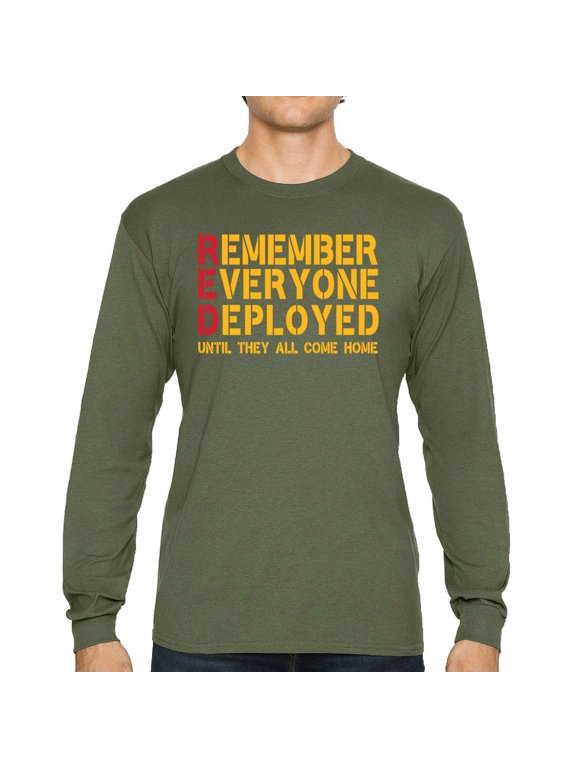 RED Until They All Come Back Long Sleeve T-shirt Remember Everyone Deployed Remembrance Day Friday American Military