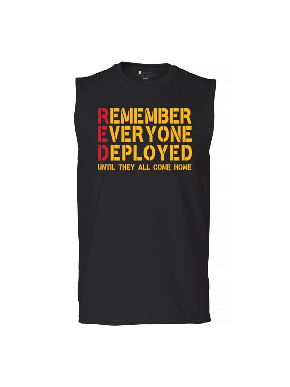 RED Until They All Come Back Muscle Shirt Remember Everyone Deployed Remembrance Day Friday American Military Men's