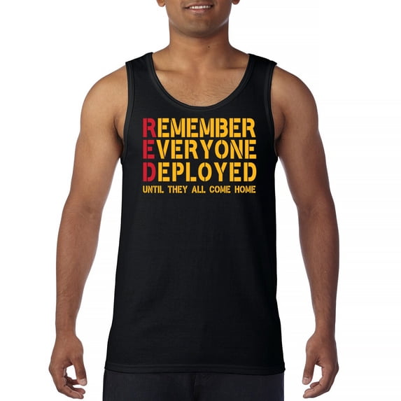 RED Until They All Come Back Tank Top Remember Everyone Deployed Remembrance Day Friday American Military Men's Top
