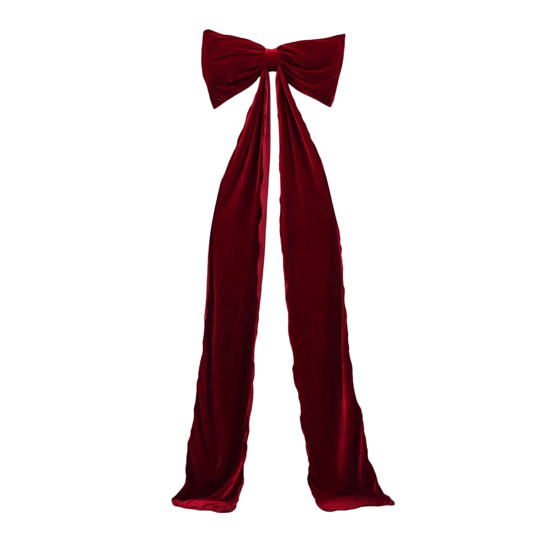 Velvet Bow Christmas Tree Topper, Burgundy, 7', by Holiday Time