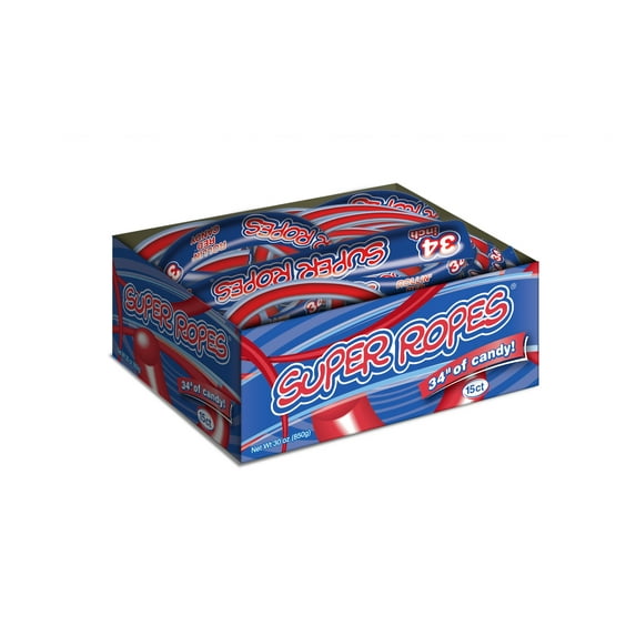 RED VINES Super Ropes Licorice Candy, 2 oz, 15 Pack