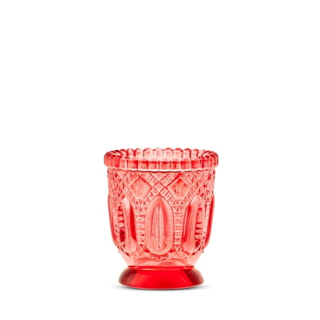 Bridgerton Glass Votive Candle Holder, Red