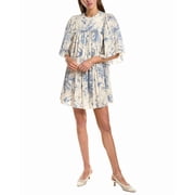 RED Valentino womens Printed Fil Coupe Mini Dress, 46, Yellow