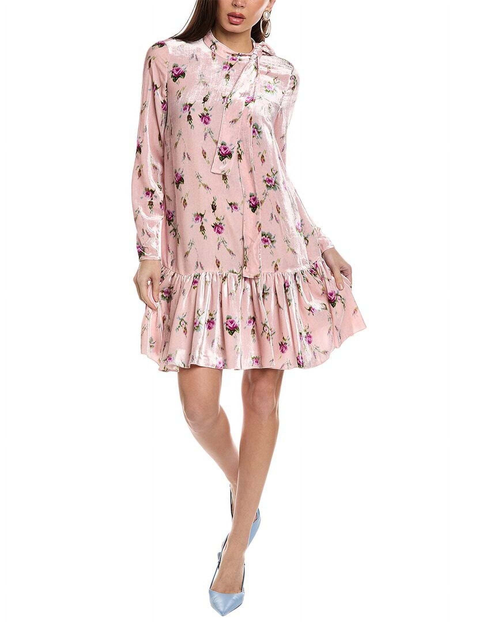 RED Valentino womens Silk-Blend Mini Dress, 40, Pink