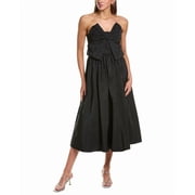 RED Valentino womens Taffeta Bow Midi Dress, 42, Black