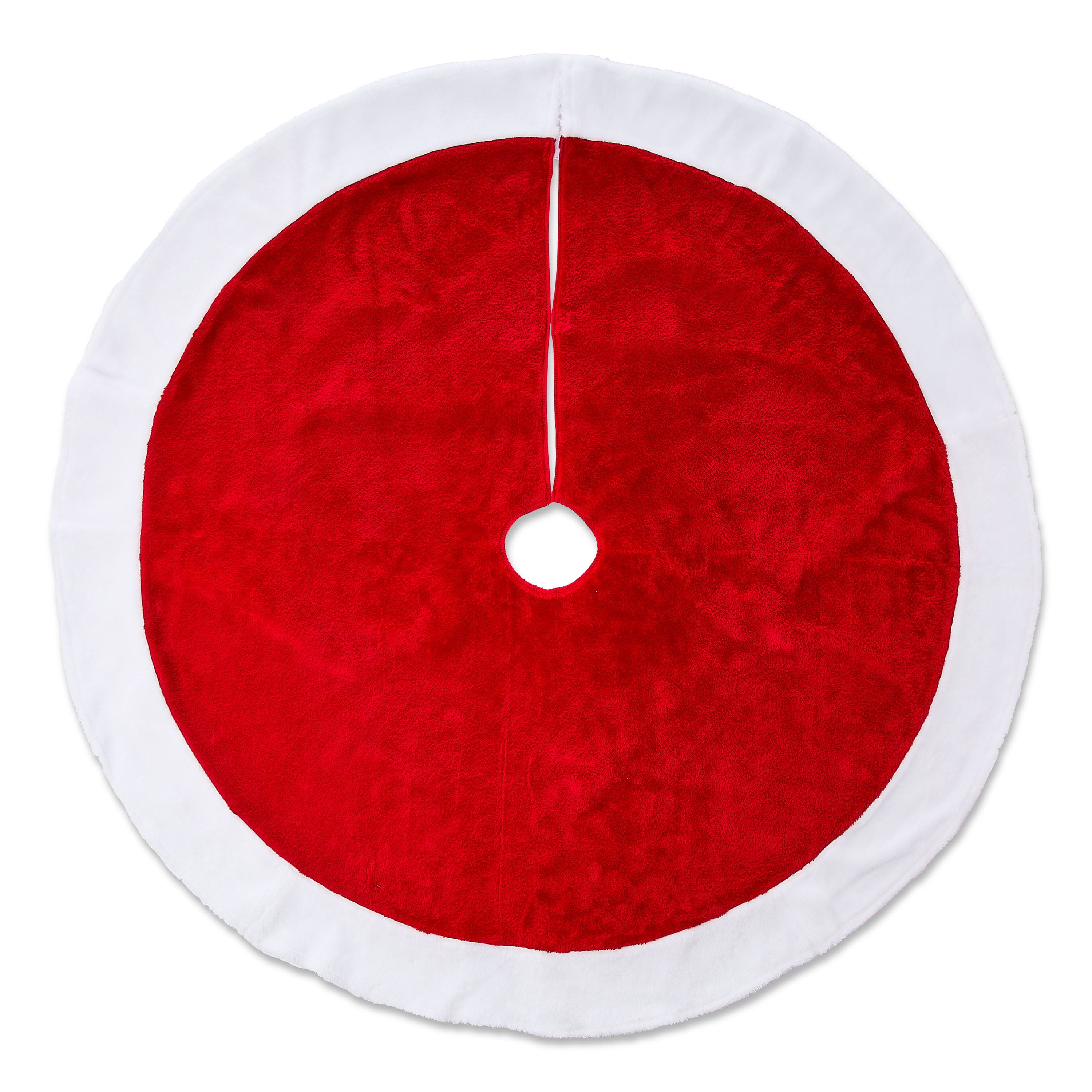Plush Christmas Tree Skirt, Red and White, 48", by Holiday Time