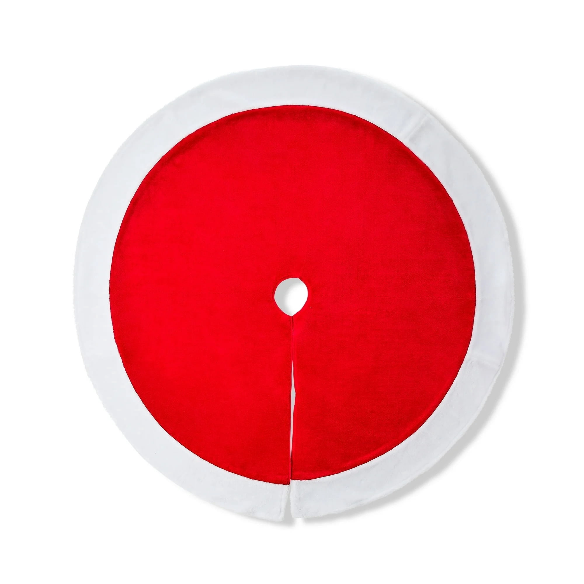 Plush Christmas Tree Skirt, Red and White, 48", by Holiday Time