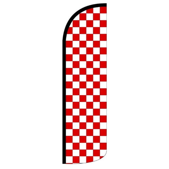 RED & WHITE CHECKERED Windless Flag (Hardware Not Included) |Advertisement /Business Flags | Feather Flag |