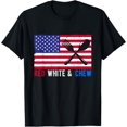 thumbnail image 1 of RED WHITE & CHEW Patriotic American Dining USA Flag T-Shirt, 1 of 4