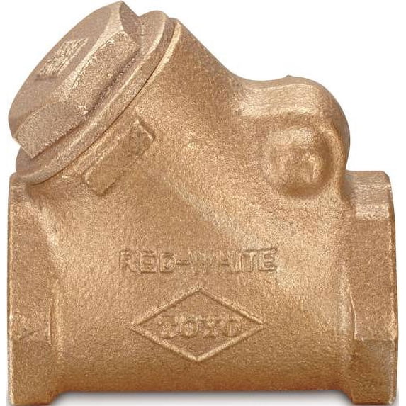 RED-WHITE Y PATTERN SWING CHECK VALVE WITH LOW LEAD BRASS BODY, 1/2 IN. FIP per 2 Each