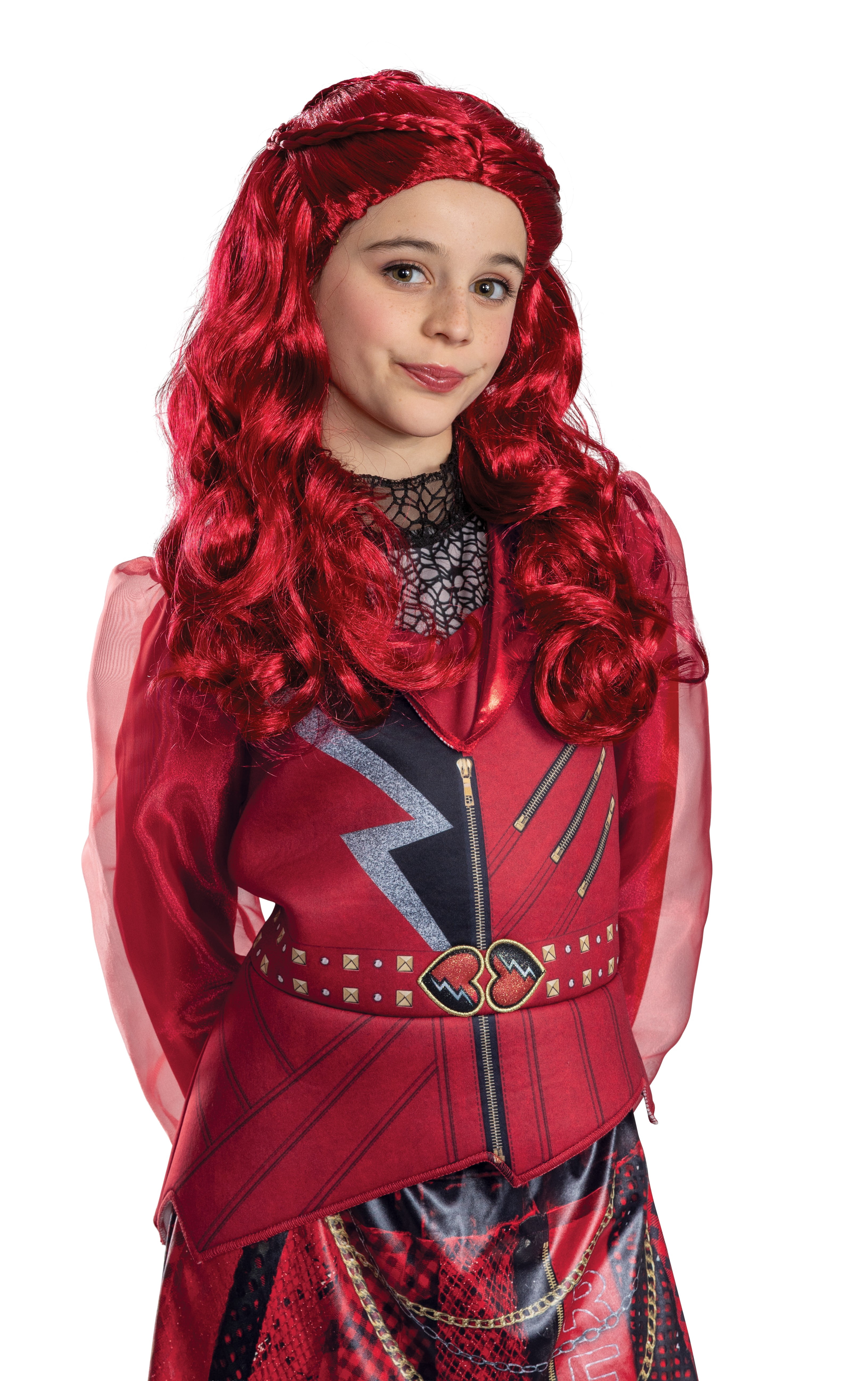 Disney Descendants Wicked Wonderland Red Halloween Costume Wig for Children, by Disguise