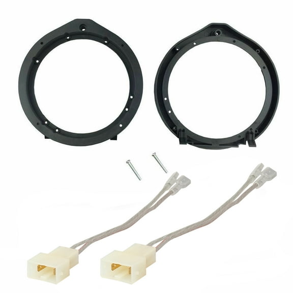 RED WOLF 6.5'' Car Speaker Adapter Black Rings Brackets Front Rear Door & Wiring Harness for Honda Civic Odyssey 2006-2020