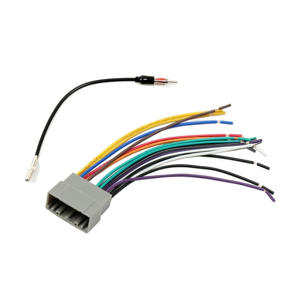 RED WOLF Car Power Radio Stereo Wiring Harness Kit & Antenna Adapter Cable fot Chrysler 300 2005-2007 Dodge Carvan 2002-2007 Jeep Compass 2007-2008