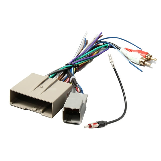 RED WOLF Vehicle Stereo Radio Wiring Harness & Antenna Adapter RCA Plug