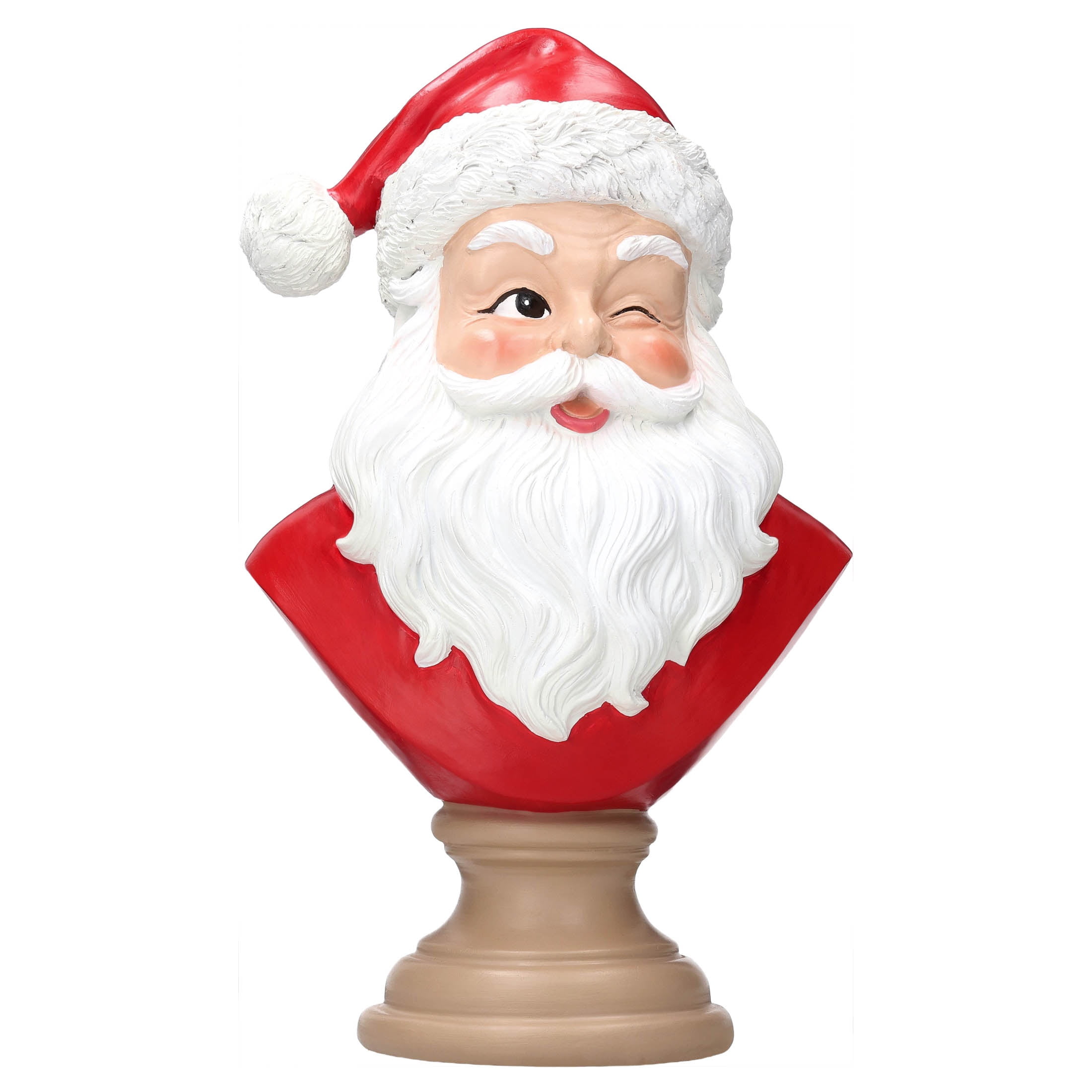Santa Bust Christmas Decoration, Red and White, 10.5", by Holiday Time