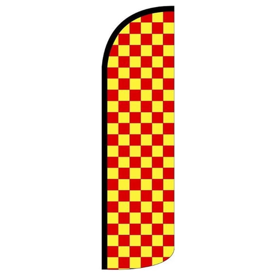 RED & YELLOW CHECKERED Windless Flag (Hardware Not Included) |Advertisement /Business Flags | Feather Flag |
