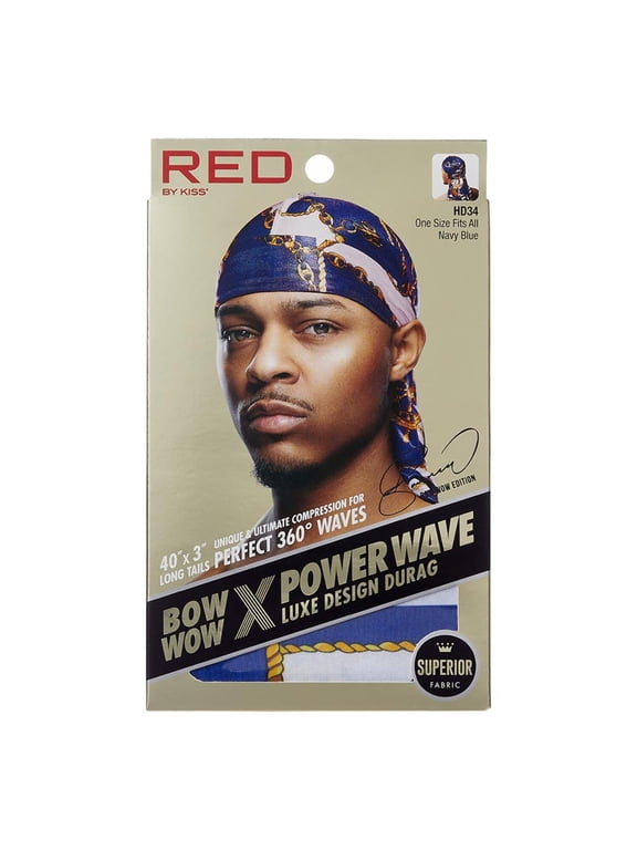 RED by KISS Bow Wow Power Wave Luxe Design Durag (Navy Blue)