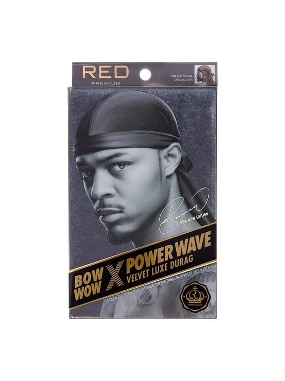 RED by KISS Bow Wow Power Wave Velvet Luxe Durag (Charcoal Grey)