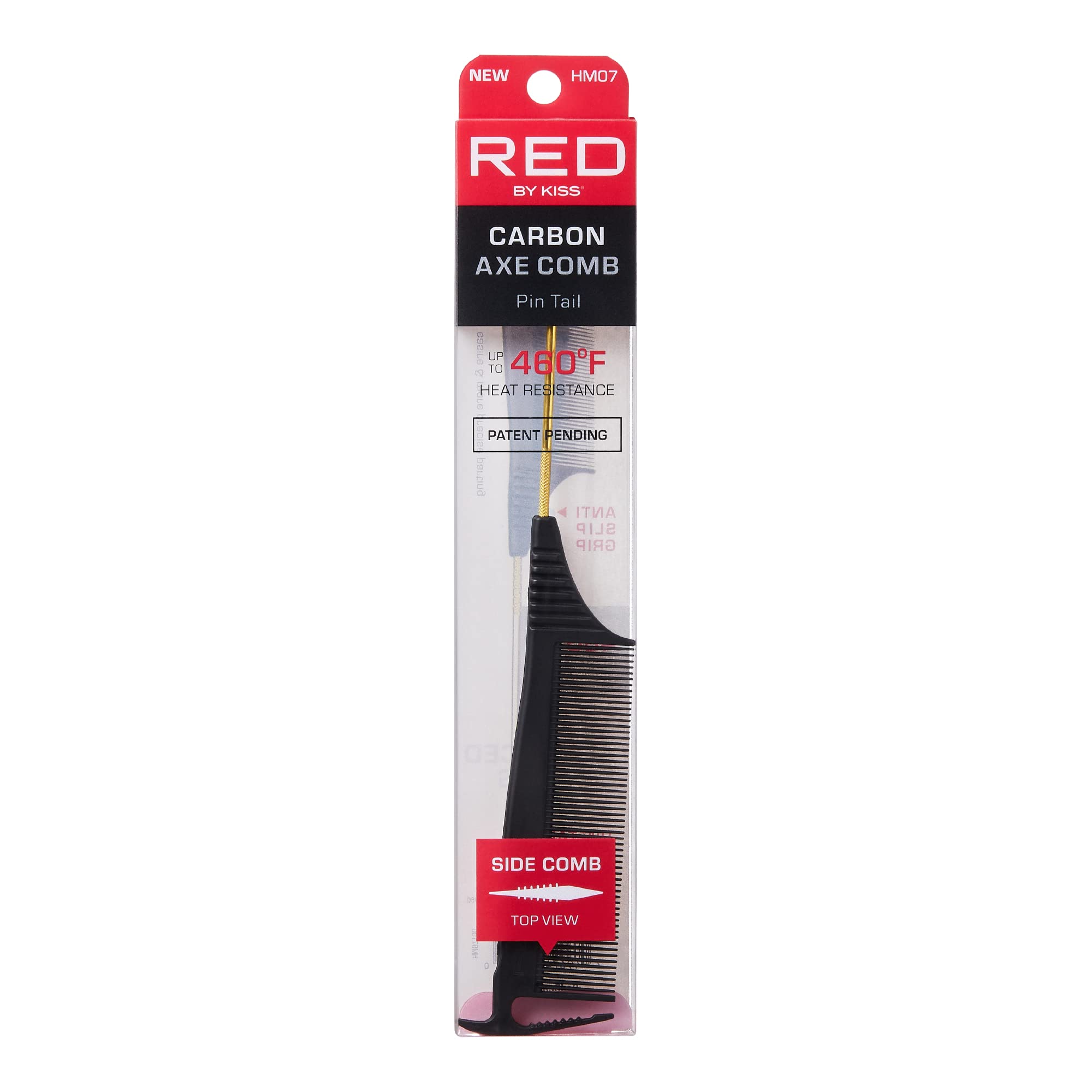 RED by Kiss Carbon Axe Comb Parting Comb Anti Frizz Heat Resistant Hair