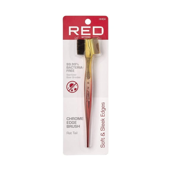 RED by Kiss Chrome Edge Brush Bacteria Free Sterilized Boar Bristles Hair Styling Brush Comb