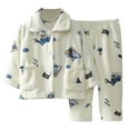 thumbnail image 1 of REDARER 2-Piece Flannel Pajama Set, Soft Long Sleeve Button Down Loungewear, Cozy Kids Homewear for Winter,Size:6-7 Years, 1 of 3