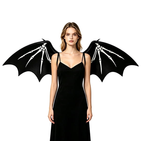 REDARER Adults Skeleton Bat Wings Accessory Gothic Style Halloween Cosplay Party Themed Prop,One Size