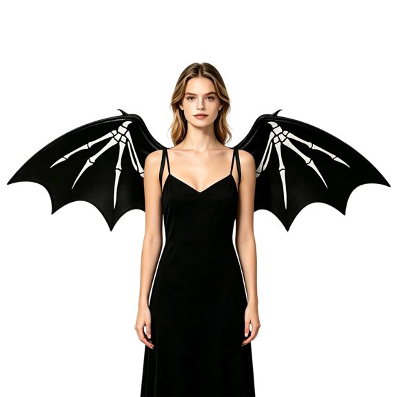 REDARER Adults Skeleton Bat Wings Accessory Gothic Style Halloween Cosplay Party Themed Costume Prop,One Size
