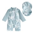 thumbnail image 1 of REDARER Baby 2 Piece Print Rash Guard Set One Piece Sunsuit with Sun Hat Half Zip UPF 50+,2-3 Years, 1 of 9