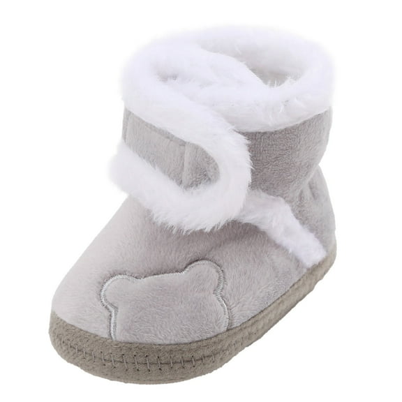 REDARER Baby Booties - Warm Plush Lined First Walkers with Soft Sole & Hook Loop Closure for Baby,Size:12-15 Months