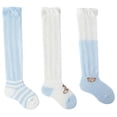 thumbnail image 1 of REDARER Baby Boys 3-Pack Knee-High Socks, Cable Knit Embroidered Socks, Breathable Comfortable for Everyday Wear,0-2 Years, 1 of 2
