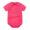 thumbnail image 1 of REDARER Baby Boys Polo Romper, Short-Sleeve Solid Color Bodysuit for Summer Beach & School Wear,3-6 Months, 1 of 3
