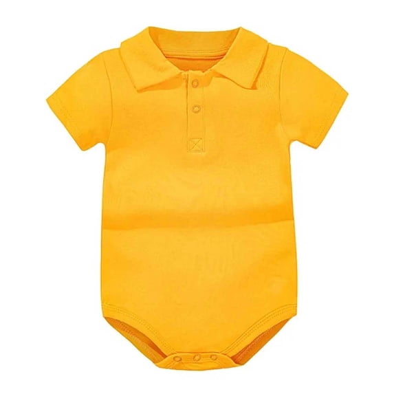REDARER Baby Boys Polo Romper, Short-Sleeve Solid Color Bodysuit for Summer Beach & School Wear,6-9 Months