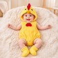 thumbnail image 1 of REDARER Baby Cartoon Chick Romper 3 Piece Set Sleeveless Hooded Bodysuit with Matching Hat and Socks Soft Fleece Snap Crotch Outfit for Infant Christmas Photoshoot Holiday Party Gift,0-3 Months, 1 of 8