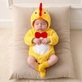 thumbnail image 1 of REDARER Baby Chick 3PCS Set Hooded Romper with Socks Cute Character Outfit for Christmas Autumn Winter Photography,6-9 Months, 1 of 8