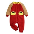 thumbnail image 1 of REDARER Baby Christmas Reversible Romper - Fleece Hooded Jumpsuit with Animal Print for Boys Girls, Winter Playwear,Size:0-3 Months, 1 of 7