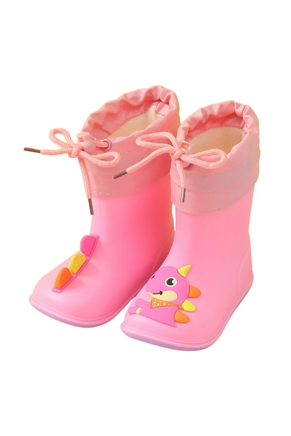Baby Dinosaur Rain Boots - Plush Lined EVA Soft Soles, Waterproof & Adjustable for Toddlers - Rain Boots Kids,Color:G Size:12-18 Months