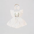 thumbnail image 1 of REDARER Baby Girl 1st Birthday Outfit, Lace Romper Tutu Dress with "One" Embroidery & Bow Headband for Cake,3-6 Months, 1 of 7
