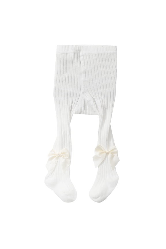 Baby Girl Tights with Bow - Soft Stretchy Leggings for Toddlers, Comfortable Everyday Wear, Cute Bow Design Outfit