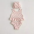 thumbnail image 1 of REDARER Baby Girls' 3-Piece Swimsuit Set – Cherry Print, Ruffled Tankini & Swim Cap, Cute Summer Beach Outfit,0-3 Months, 1 of 6