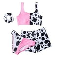thumbnail image 1 of REDARER Baby Girls Cow Print Sleeveless Print Bikini 4PC Beach Swimsuit Swimwear Clothes,Girls Swimsuit,5-6 Years, 1 of 6