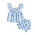 thumbnail image 1 of REDARER Baby Girls Summer Daisy Print Ruffle Top & Bloomers 2-Piece Cute Outfit Set,6-12 Months, 1 of 7