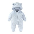 thumbnail image 1 of REDARER Baby Girls Thermal Snowsuit Insulated Jumpsuit, Hooded Outdoor Romper for Winter Warmth,0-3 Months, 1 of 3
