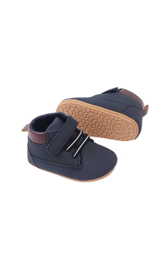 Baby High Top Boots Soft Sole Walking Shoes, Resistant First Walker Booties with Hook Loop Closure for Kids,Size:6-12 Months