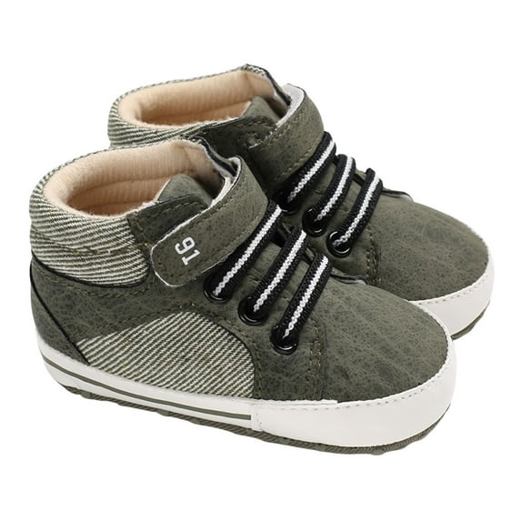 REDARER Baby High Top Sneakers Soft Sole First Walkers, Color Block Casual Shoes for Toddlers, Lightweight Breathable Learning Walking Shoes,Size:6-12 Months