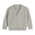 thumbnail image 1 of REDARER Baby Kids Cardigan Long Sleeve Button Sweater V Neck Soft Knit Pure Color Unisex Outerwear Cozy Toddler Wear,Color:Grey,Size:8-9 Years, 1 of 3