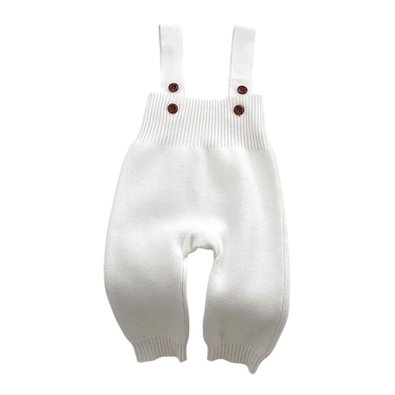 REDARER Baby Knit Overalls Adjustable Straps Jumpsuit Soft Outfit Boys Girls Autumn Wear,Size:0-3 Months