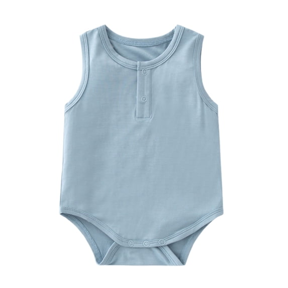 REDARER Baby Sleeveless Henley Romper Soft Breathable Bodysuit Jumpsuit Comfortable Playsuit for Everyday Wear,18-24 Months